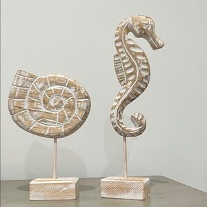 Nautical Seahorse and Shell Art Decor